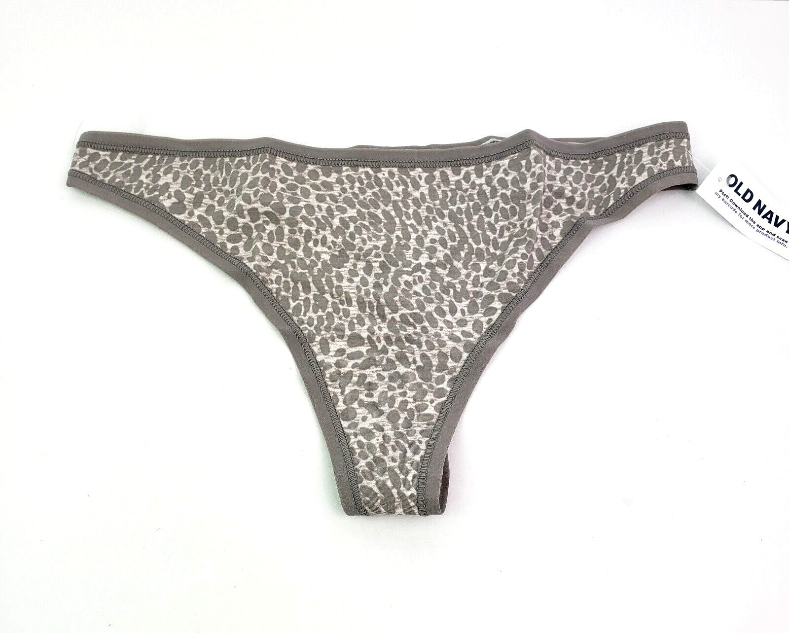 Old Navy womens Size M Gray Leopard Cotton Thong Underwear
