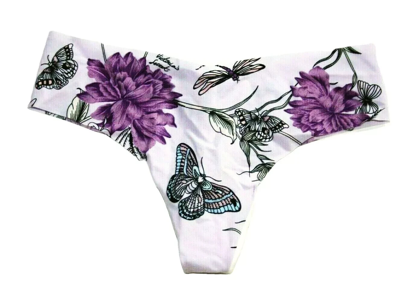 Victoria’s Secret Hipster/ Thong Panty Purple Butterfly Floral Seamless XS NWT