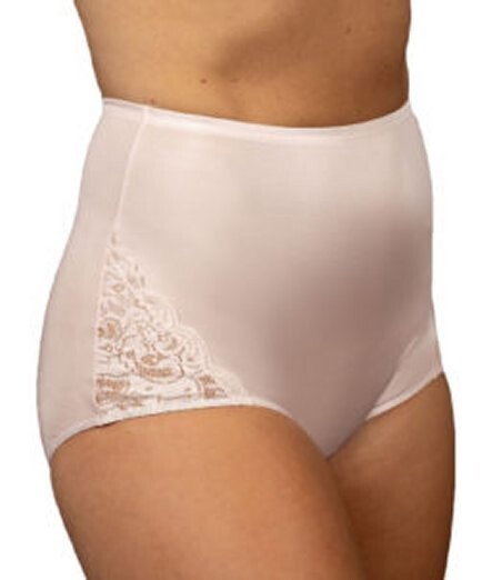 3 Pair Size 8 Blush ShadowLine Hidden Elas. Classic Brief Lace Insert FREE SHIP