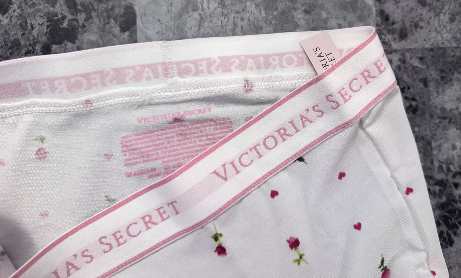 NWT VICTORIA’S SECRET ROSE FLORAL HEART THICK WAISTBAND HIGH WAIST BRIEF PANTIES