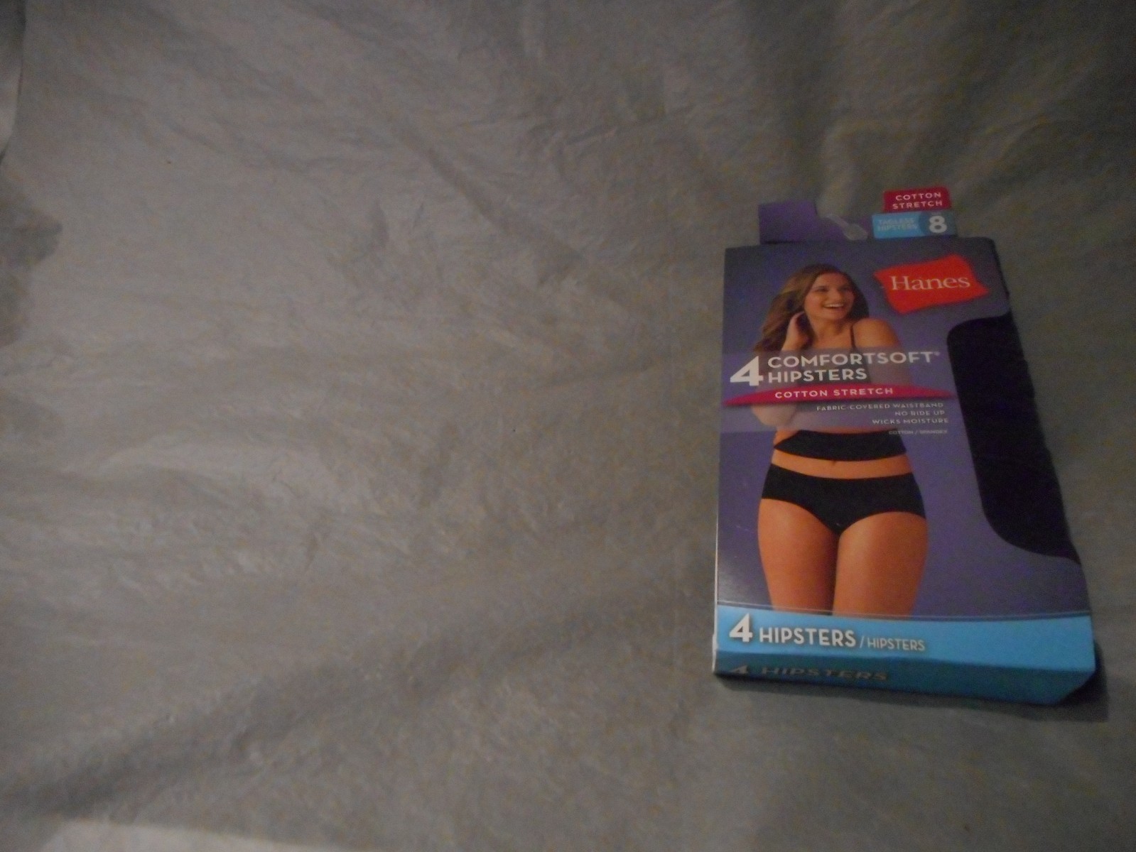 Hanes 4 Pack Comfortsoft Black Hipster Cotton Stretch Panty Size8/ XtraLarge