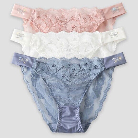 5 Pack Lot Womens Sexy Sheer Satin Panties Brief French Lace Underwear Lingeries