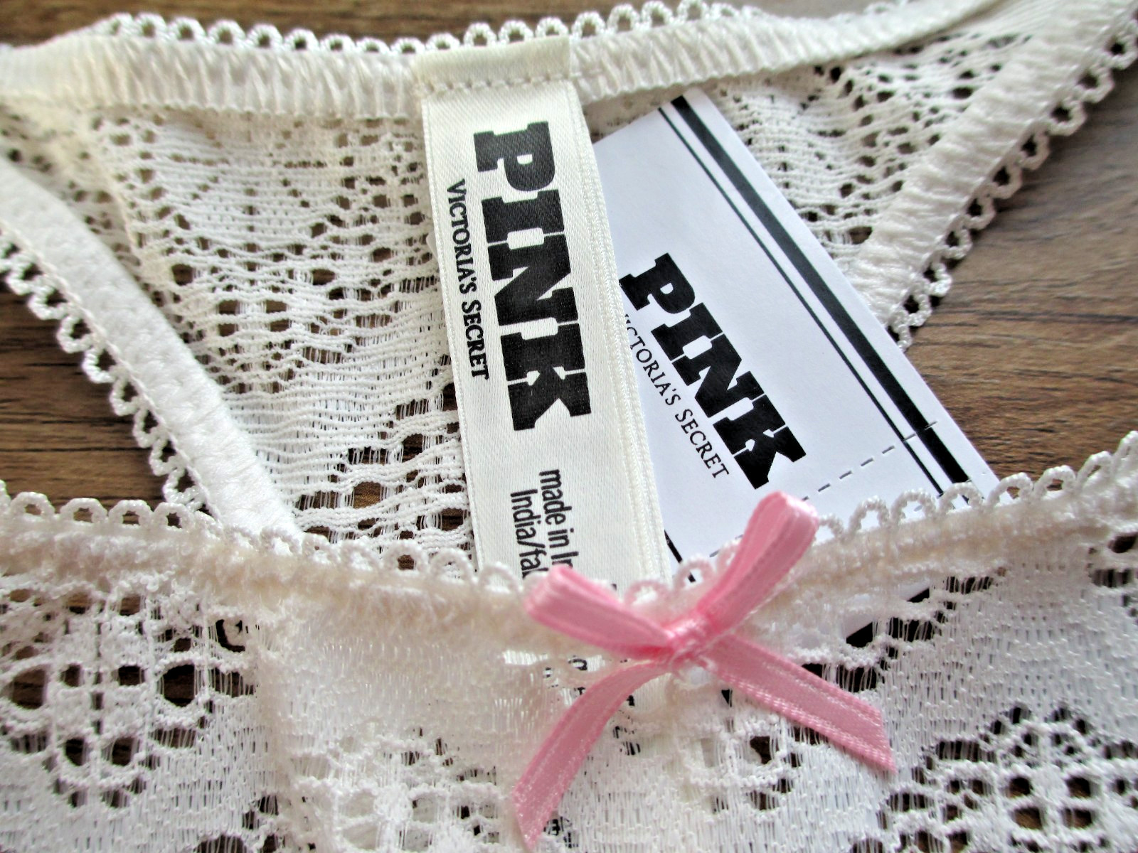 VICTORIA’S SECRET PINK Wink High Leg Thong Panty S M L XL Coconut White NWT Lace