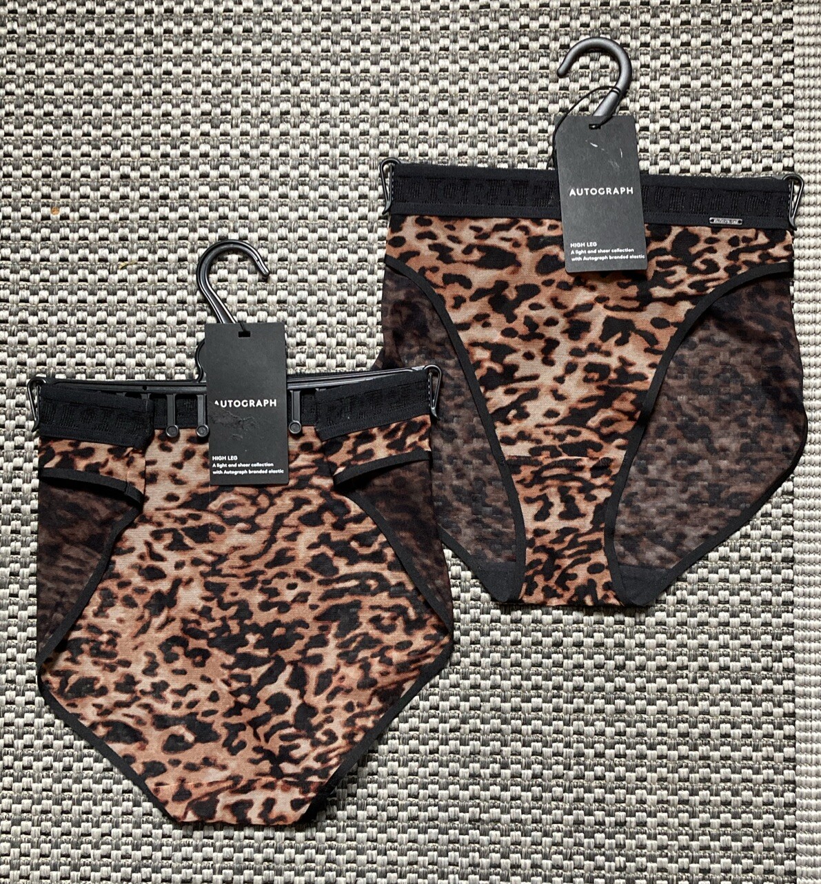 2 PAIRS Marks & Spencer Ladies Autograph High Leg Sheer Knickers Size 12