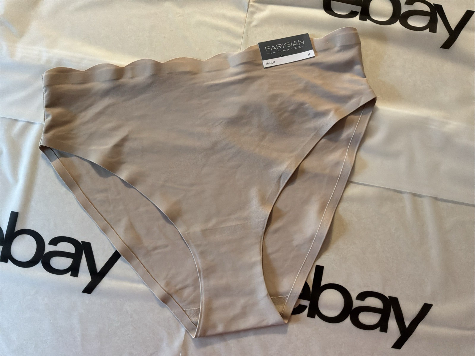 Parisian Intimates Hi-Cut 75% Nylon/25% Spandex Panty Beige Medium NWT