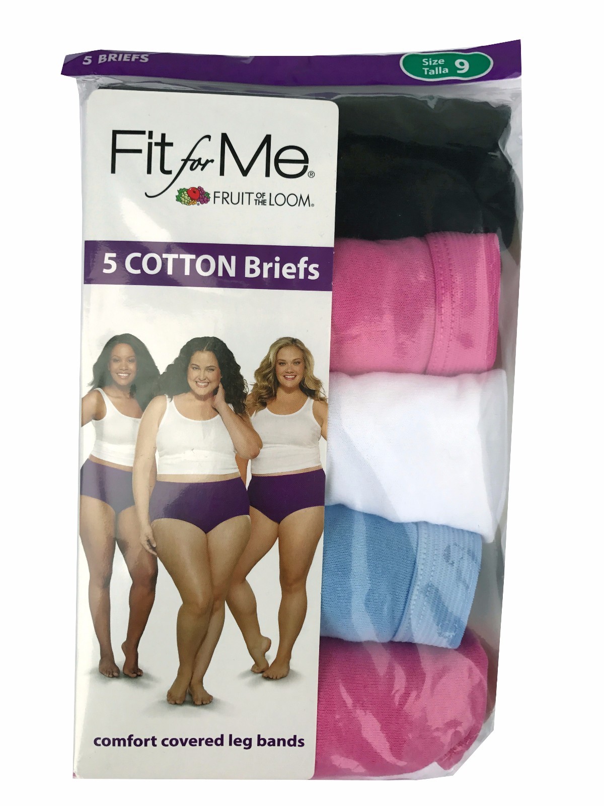 Fit for Me® by Fruit of the Loom® Women’s Cotton Briefs 5-Pack 100% Cotton