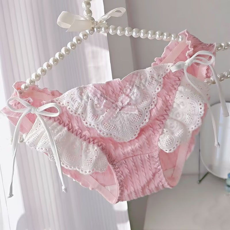 Japanese Lolita Sweet Womens Bow Underwear Panties Briefs School Cute Underpants