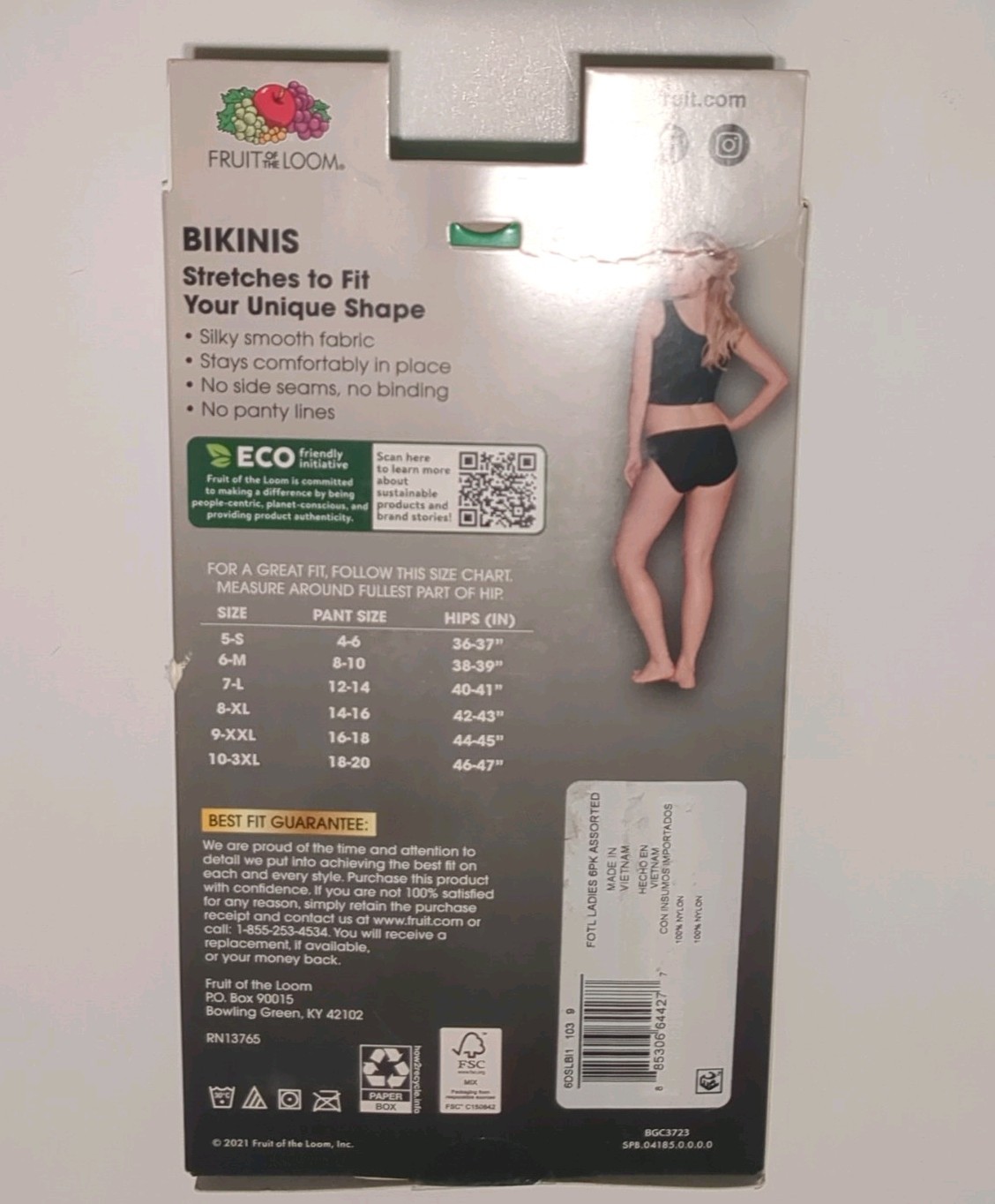 Fruit of the Loom Beyondsoft 6 Bikinis size 9 (2X)