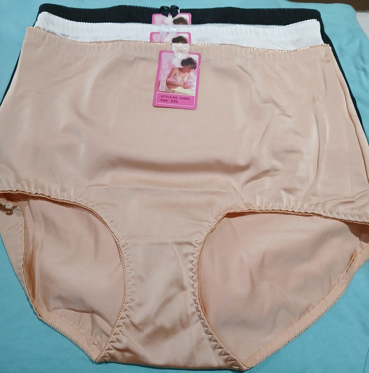 3-NWT ANN DIANE WOMEN’S NYLON/SPANDEX UNDERWEAR 4-WAY STRETCH PANTIES 4XL