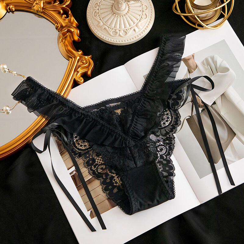4 Pack Lot Sexy Womens Lace Sheer Panties Thongs Underwear See Through Lingeries