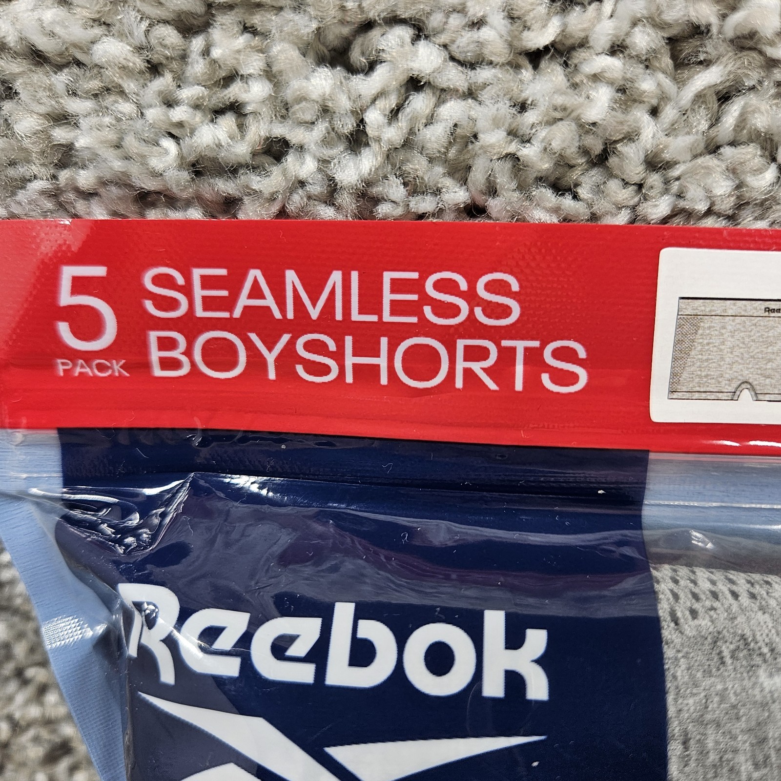 Reebok Seamless Boyshorts Underwear Womans Size XL-16 5 Pair Mixed Colors Soft