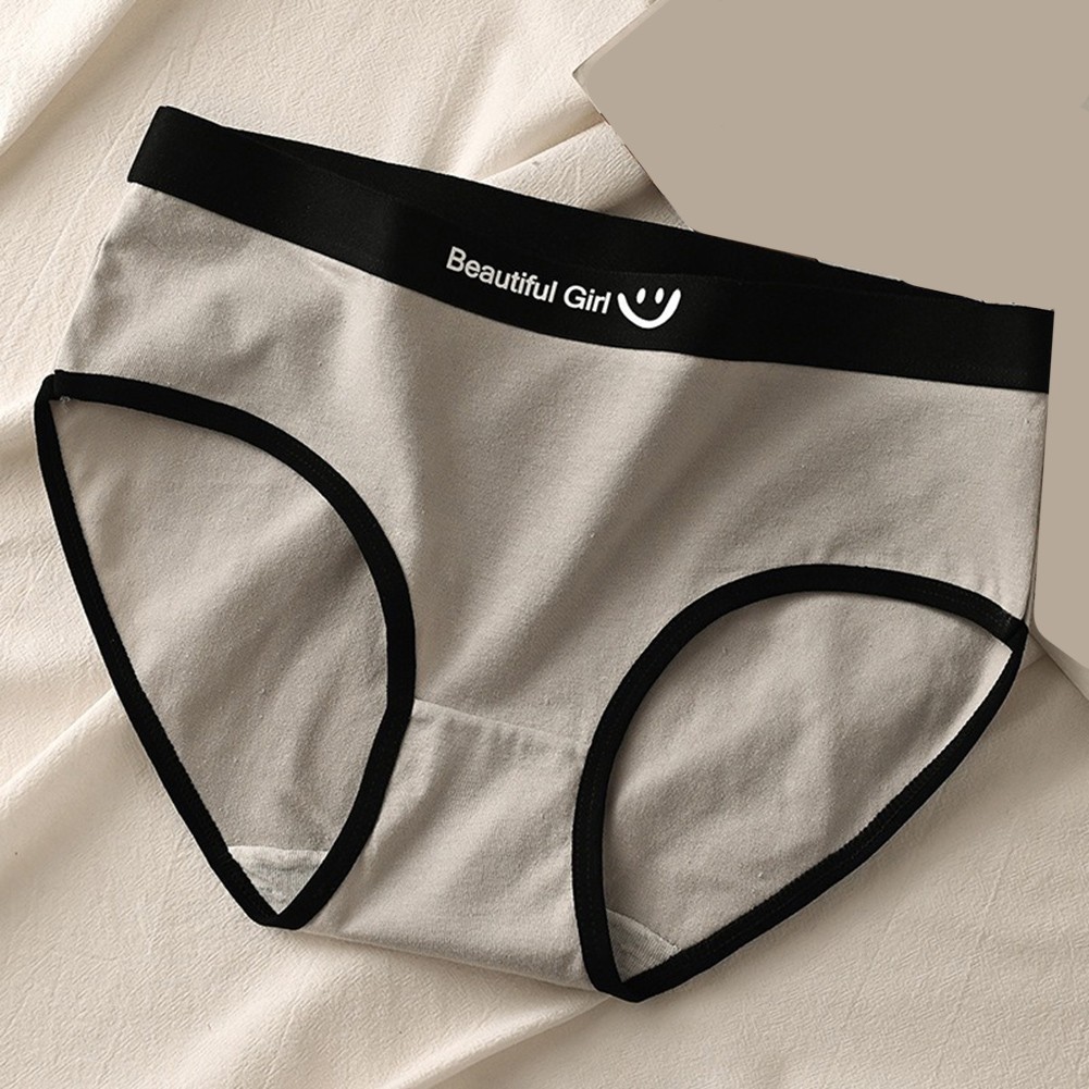 Mid Waist Briefs Elastic Underwear Polyester Spandex Fabric Medium Elasticity