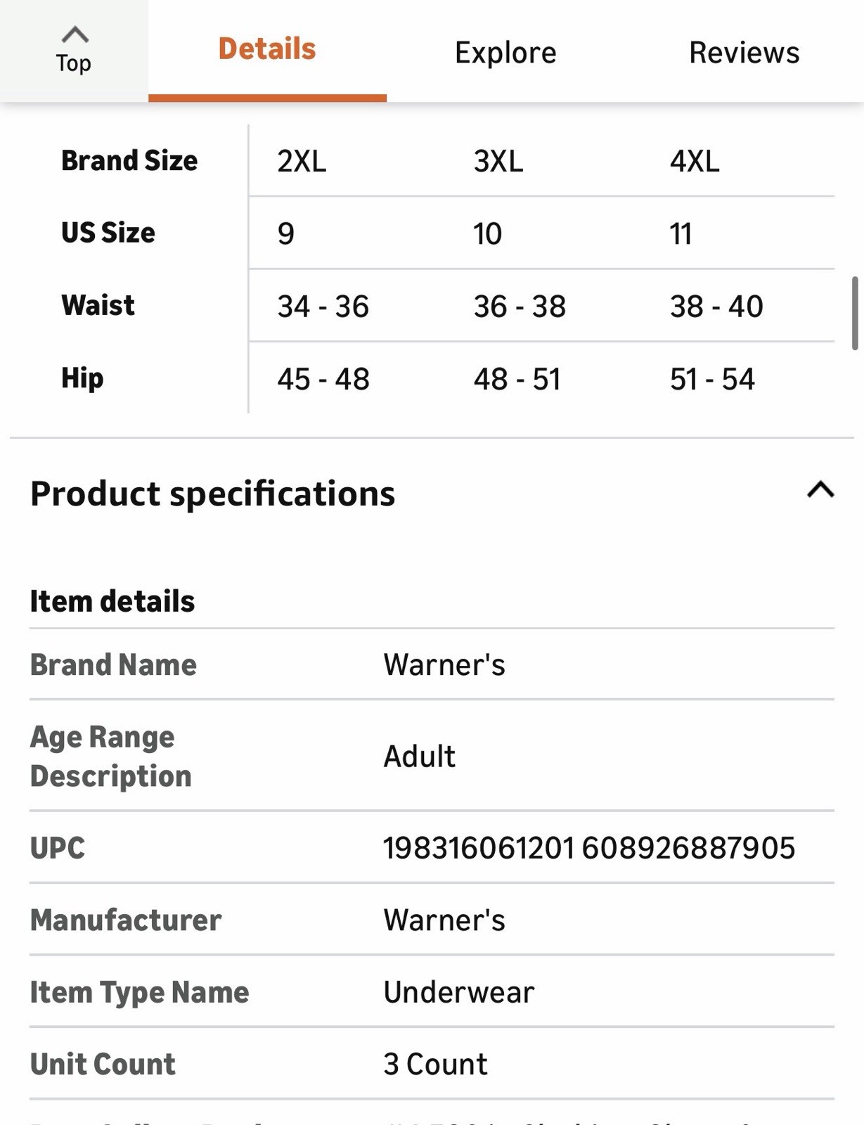 Warners Blissful Benefits Tummy-Smoothing Comfort Microfiber Brief 3 Pack XXL