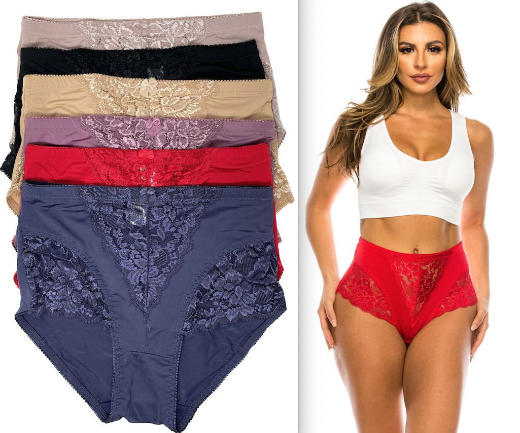 6 High Waist Light Control around Lace Light-control Full-coverage Briefs #69057