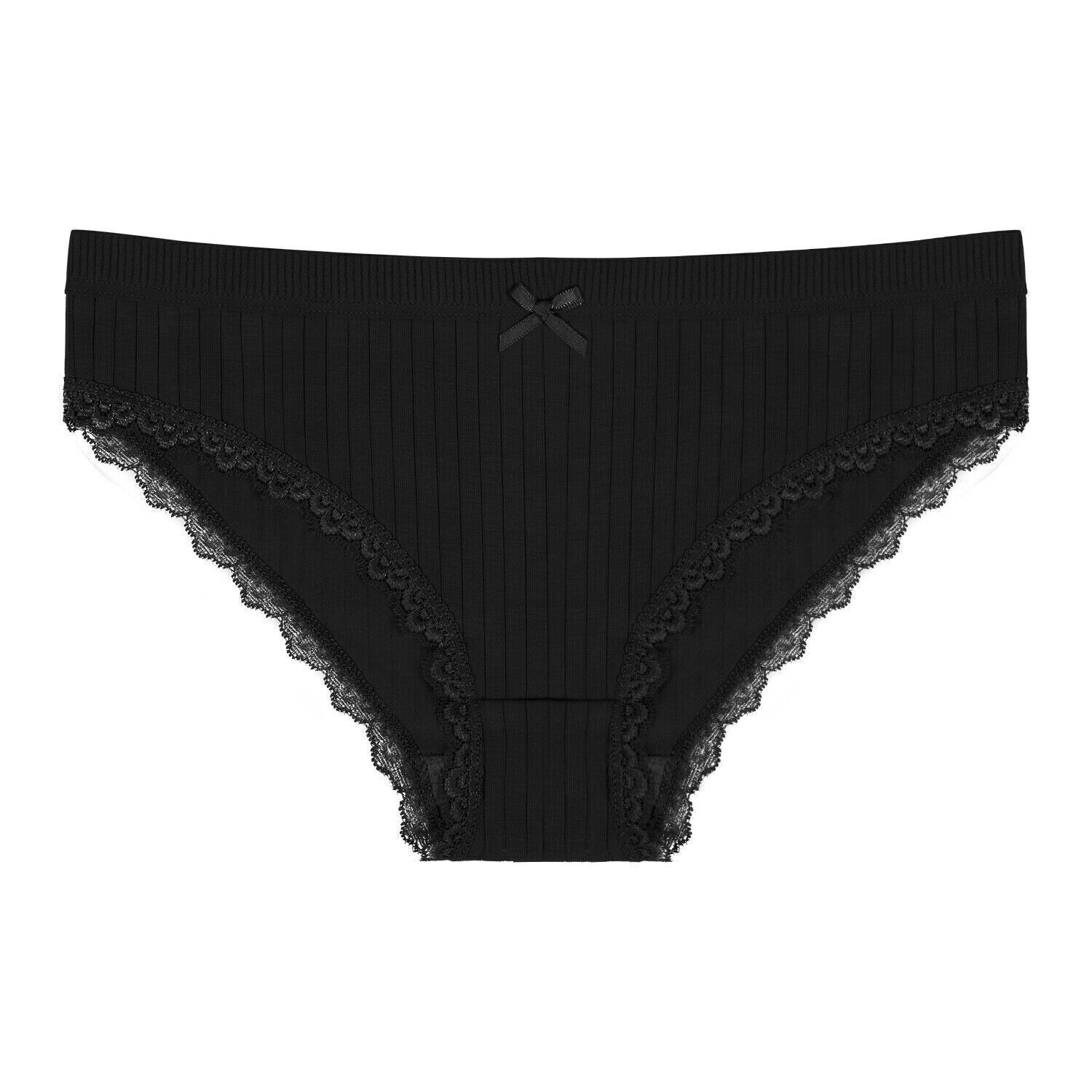 6 Pack Womens Cotton Knickers Sexy Bikini Underwear Seamless Panties Lingeries