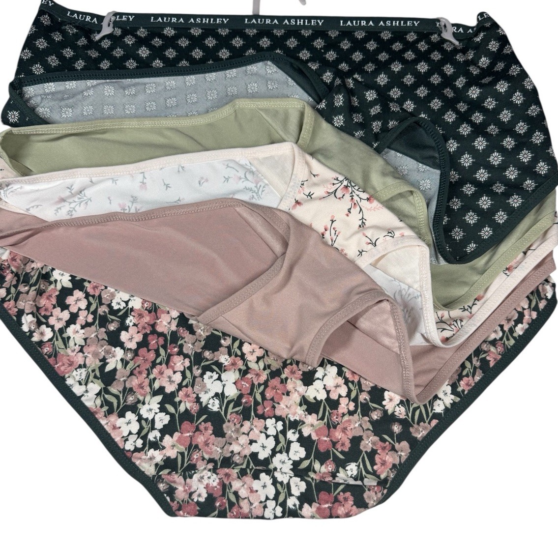 LAURA ASHLEY Womens 5-Pack Brief SUPER SOFT Underwear Panties Polyester Blend 2X