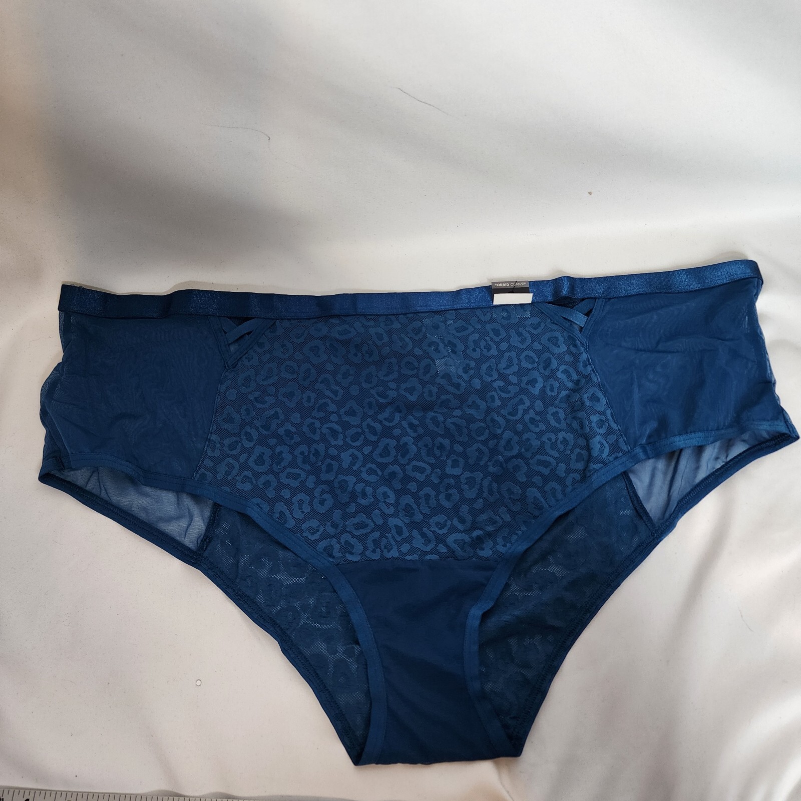 6X 30W Torrid Blue Animal Lace Cheeky Panty Lingerie Sheer Breathable Summer NWT