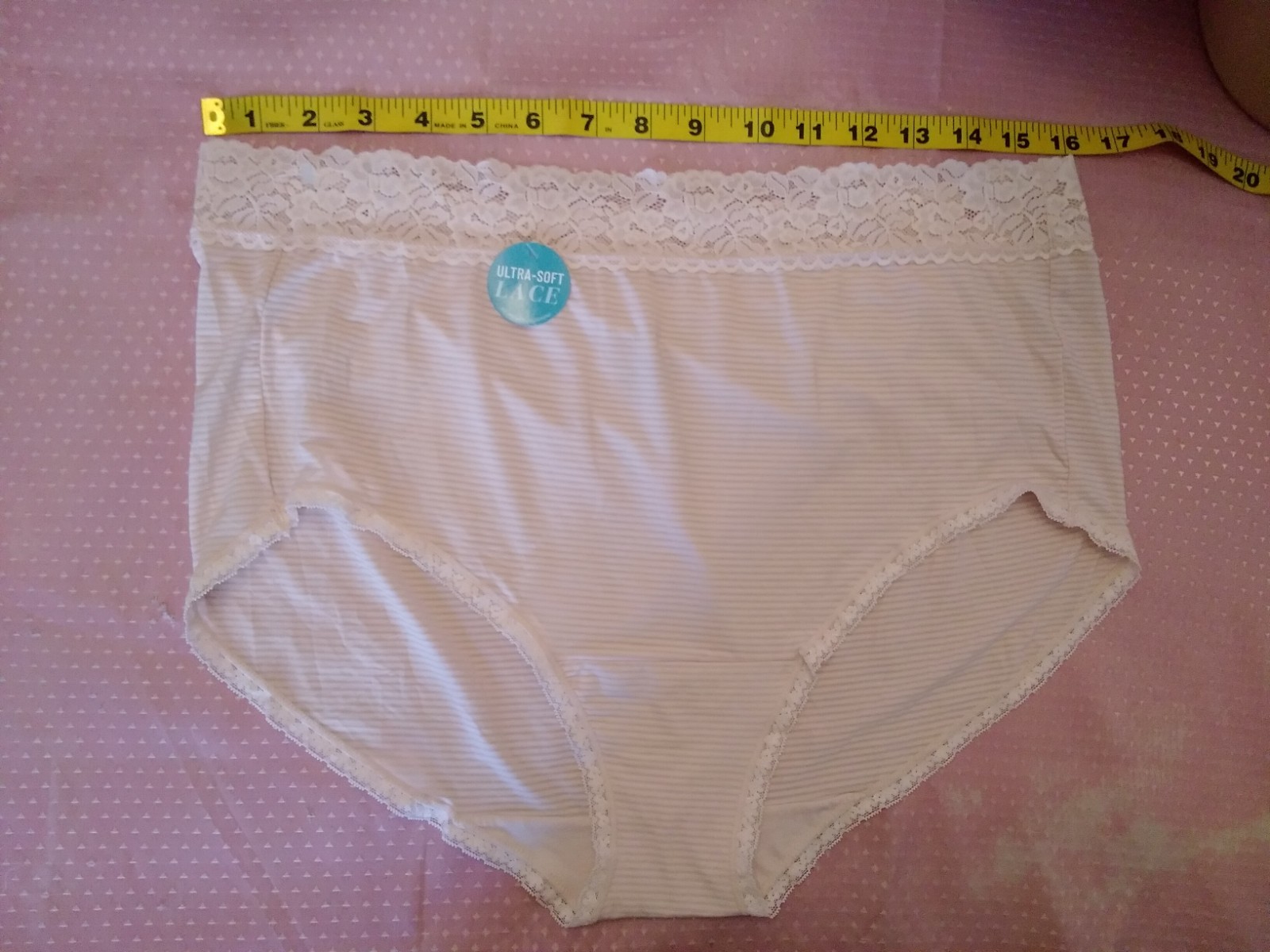 Panties Vanity Fair SZ 11 4XL 100% Soft Nylon Silky Striped Sissy Grannie
