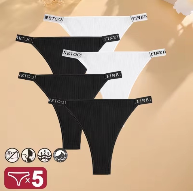 5pcs Pack Panties Underwear Low Waist Lingerie Stripper Exotic Valentines