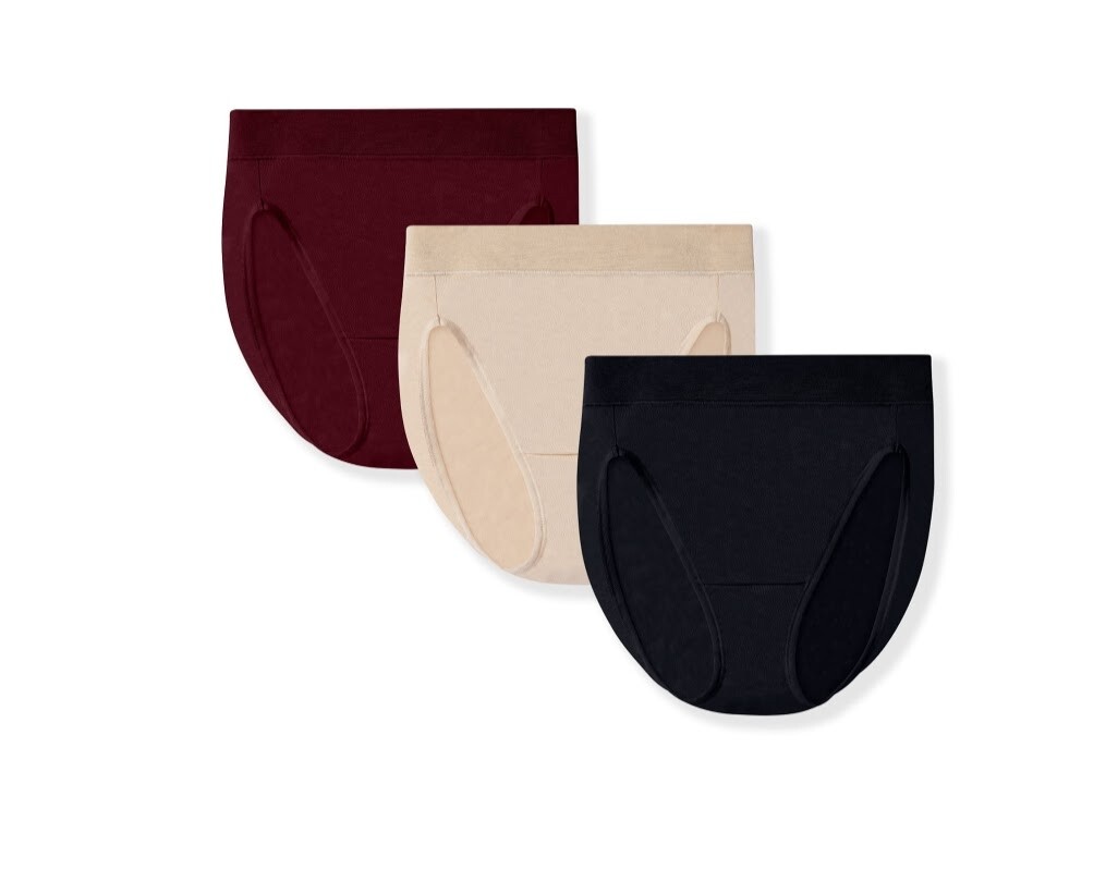 Vanity Fair PLUS Radiant 360 Comfort Soft Hi-Cut 3-Pk Wine, Beige, Black 2XL-5XL