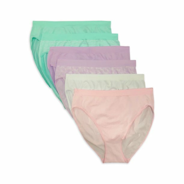 SECRET TREASURES WOMEN’S SEAMLESS HI CUT PANTIES,GREEN,6 PACK*CHECK FOR SIZE*