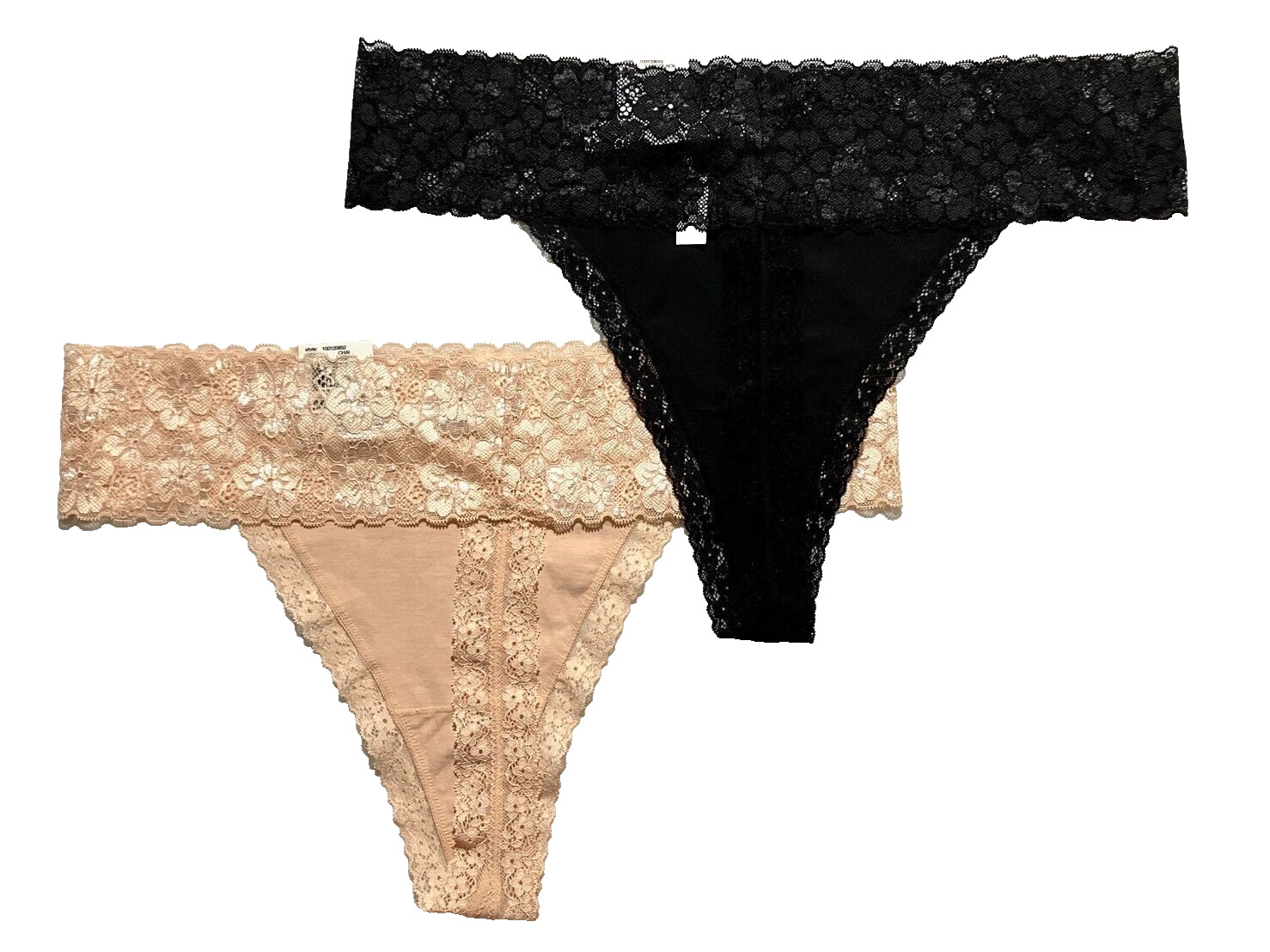 NWT 2-Pack Jenni Woman’s XXL Wide-Lace-Waist Thong Underwear Assorted