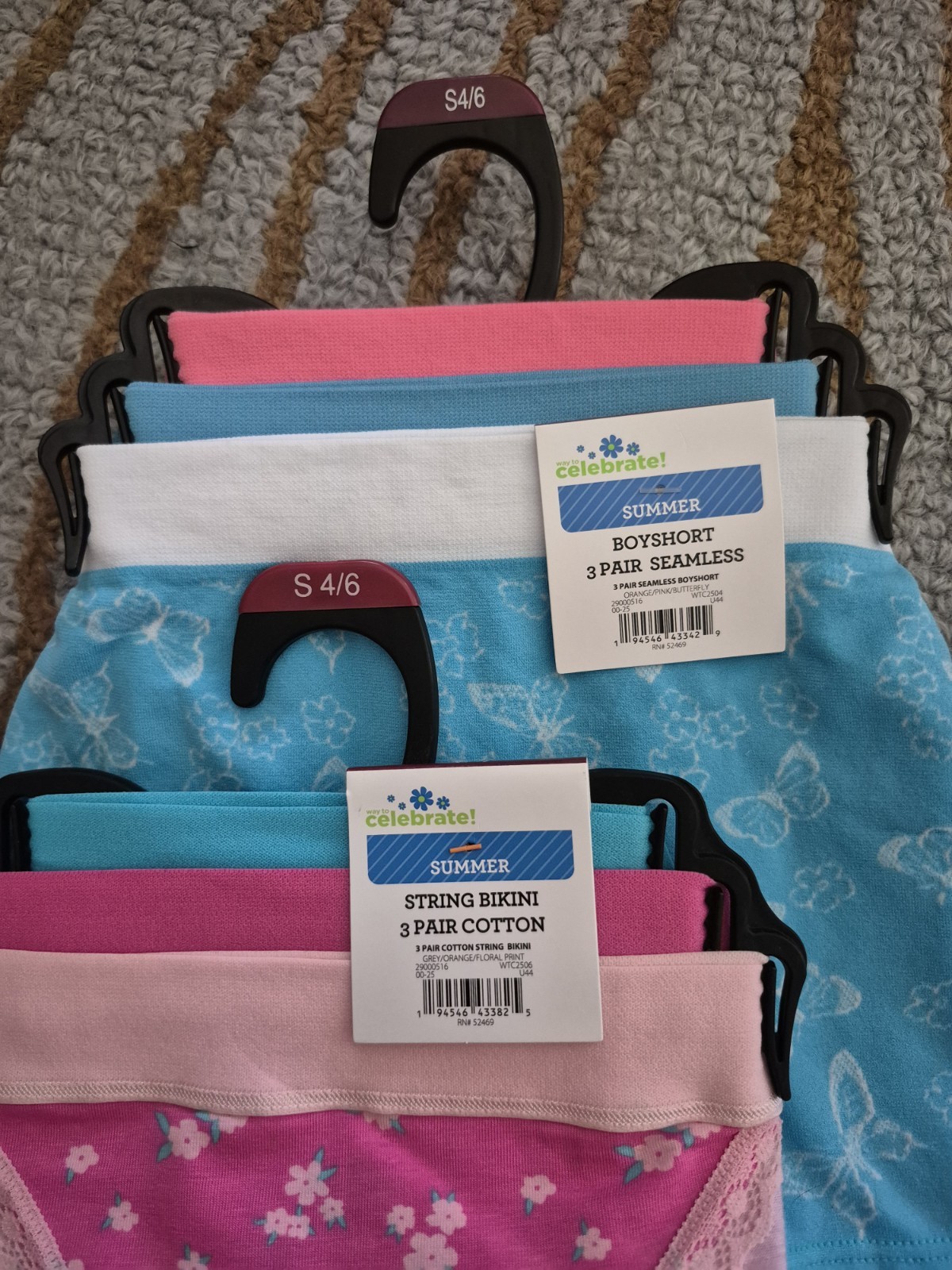 NEW Lot Of 4 Walmart Summer 3 Packs Assorted Underwear Women’s Size Small