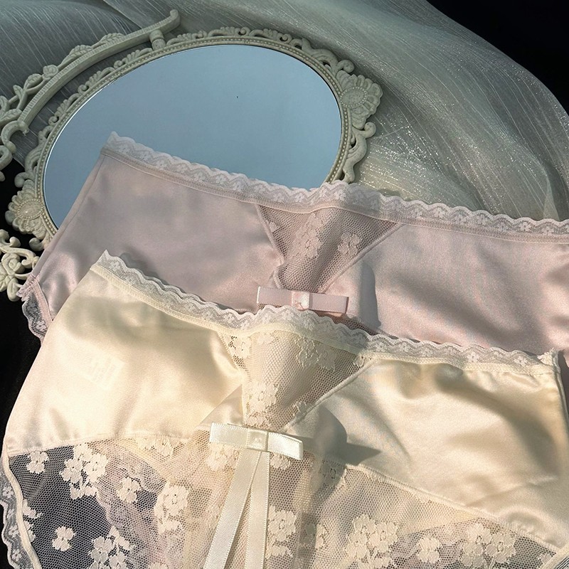 5 Pack Lot Sexy Womens Lace Satin Panties Underwear Sheer French Brief Lingeries