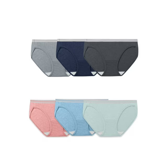 Women’s 6-Pack Cotton Bikini Underwear Soft Breathable No Ride Up Fit