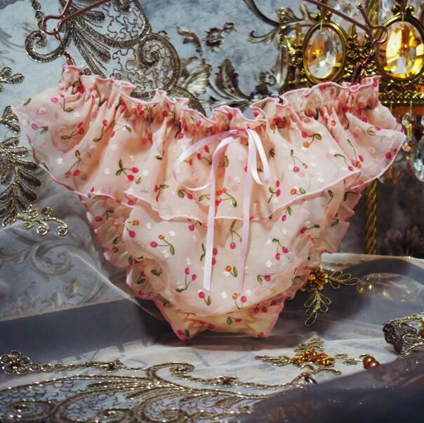 Sexy Japanese Chiffon Underpants Panties Bow Sweet Girls Briefs Intimates