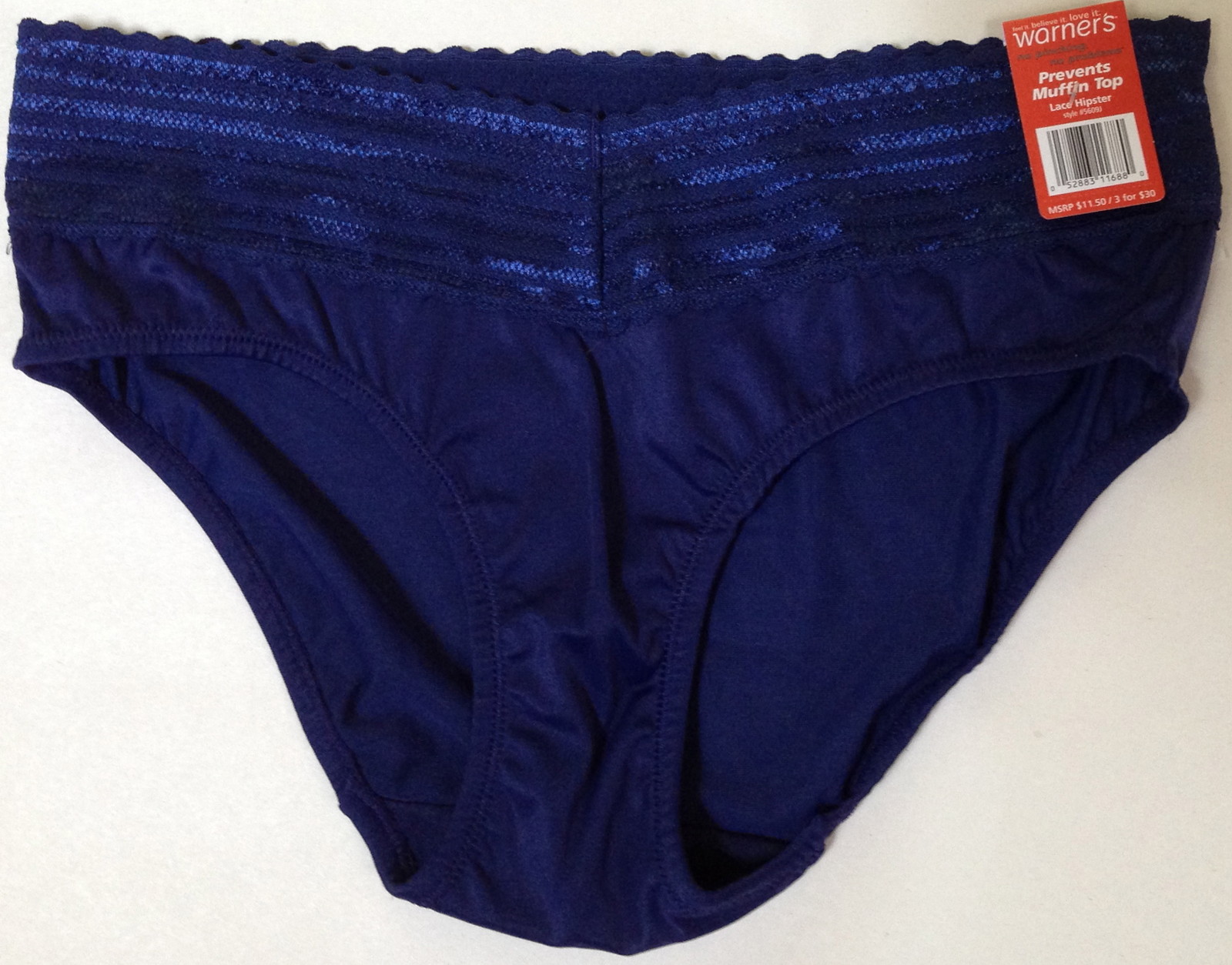 NWT WARNER’S ROYAL BLUE LACE HIPSTER PANTY 5609J SIZE SMALL $11.50