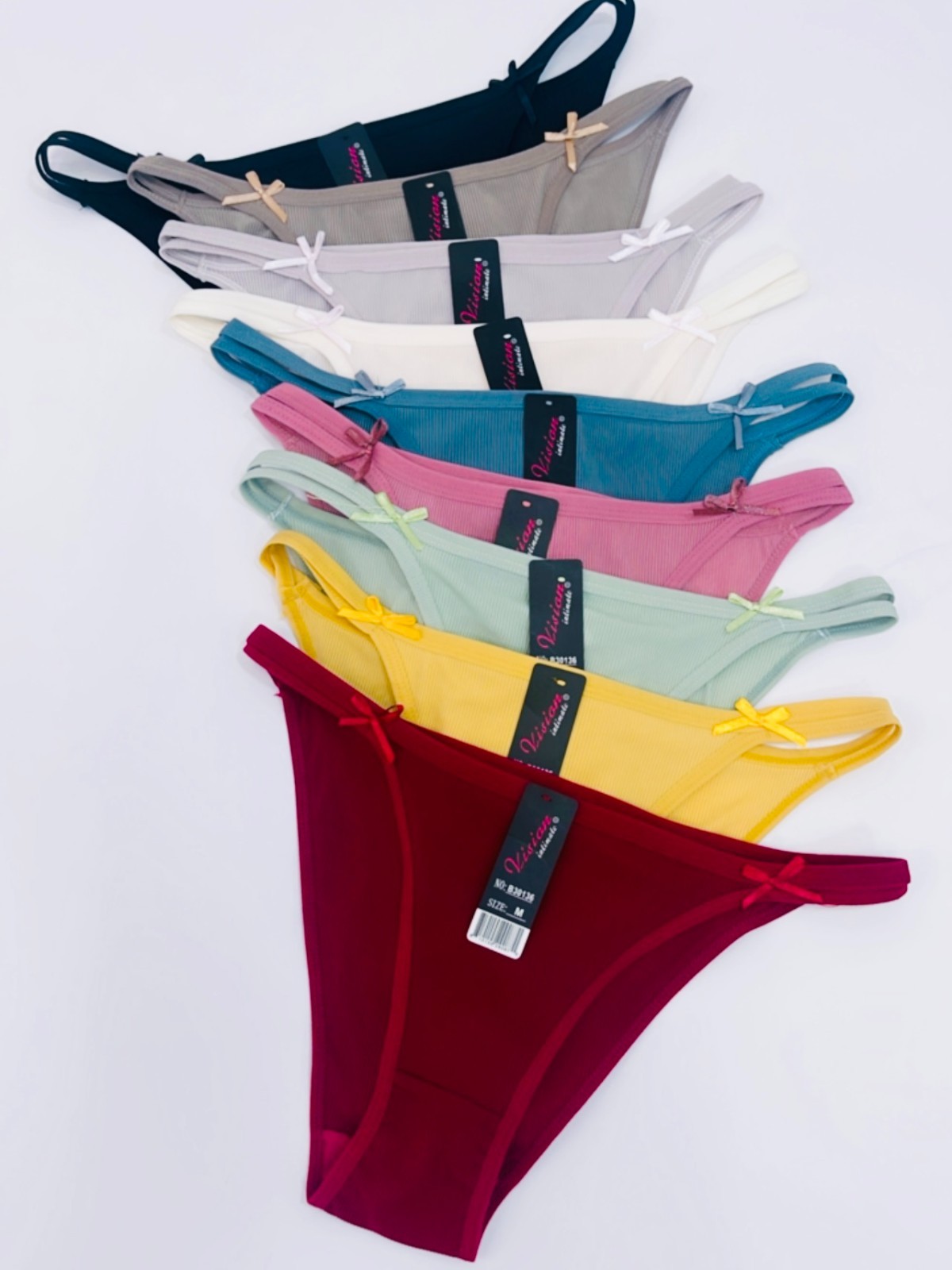 Lot 6 Sexy Women Bikini Panties Brief NYLON DOUBLE STRAP HIGH CUT Underwear 3136