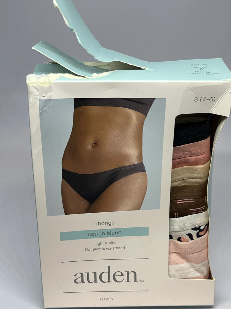 Women’s 6pk Print Thong – Auden™ Pink/Black/Brown S