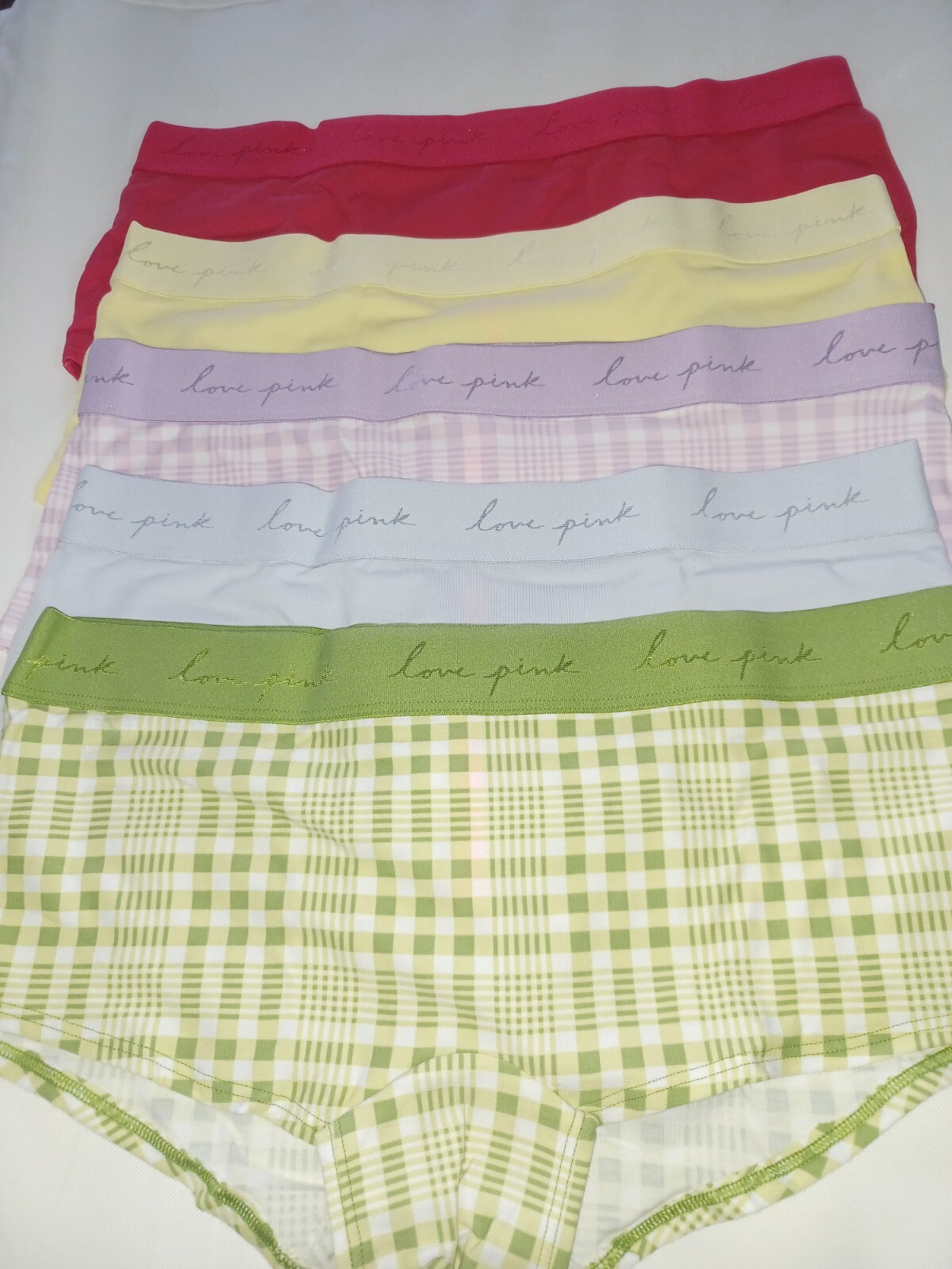 Victoria Secret PINK 5 Pack Cotton Boyshort Panty Lot Shortie Logo S M L 2XL NEW