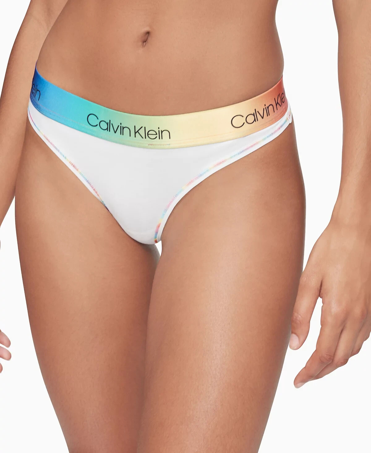 Calvin Klein Modern Cotton Pride Collection Thong Panty White Women’s S