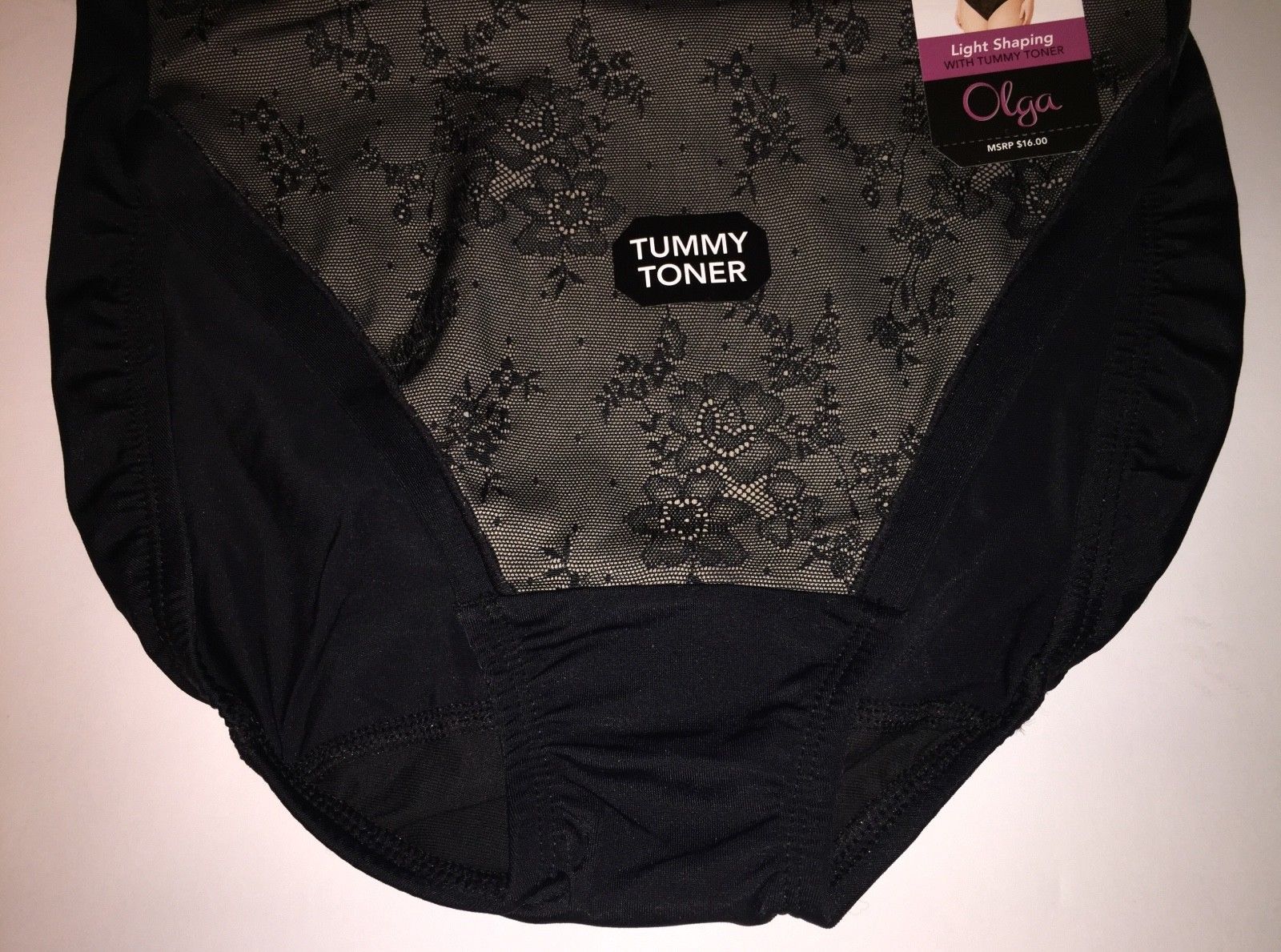 Olga Panties Hi Cut Lace Light Shaping Tummy Toner Shapewear Brief GT7961P NWT