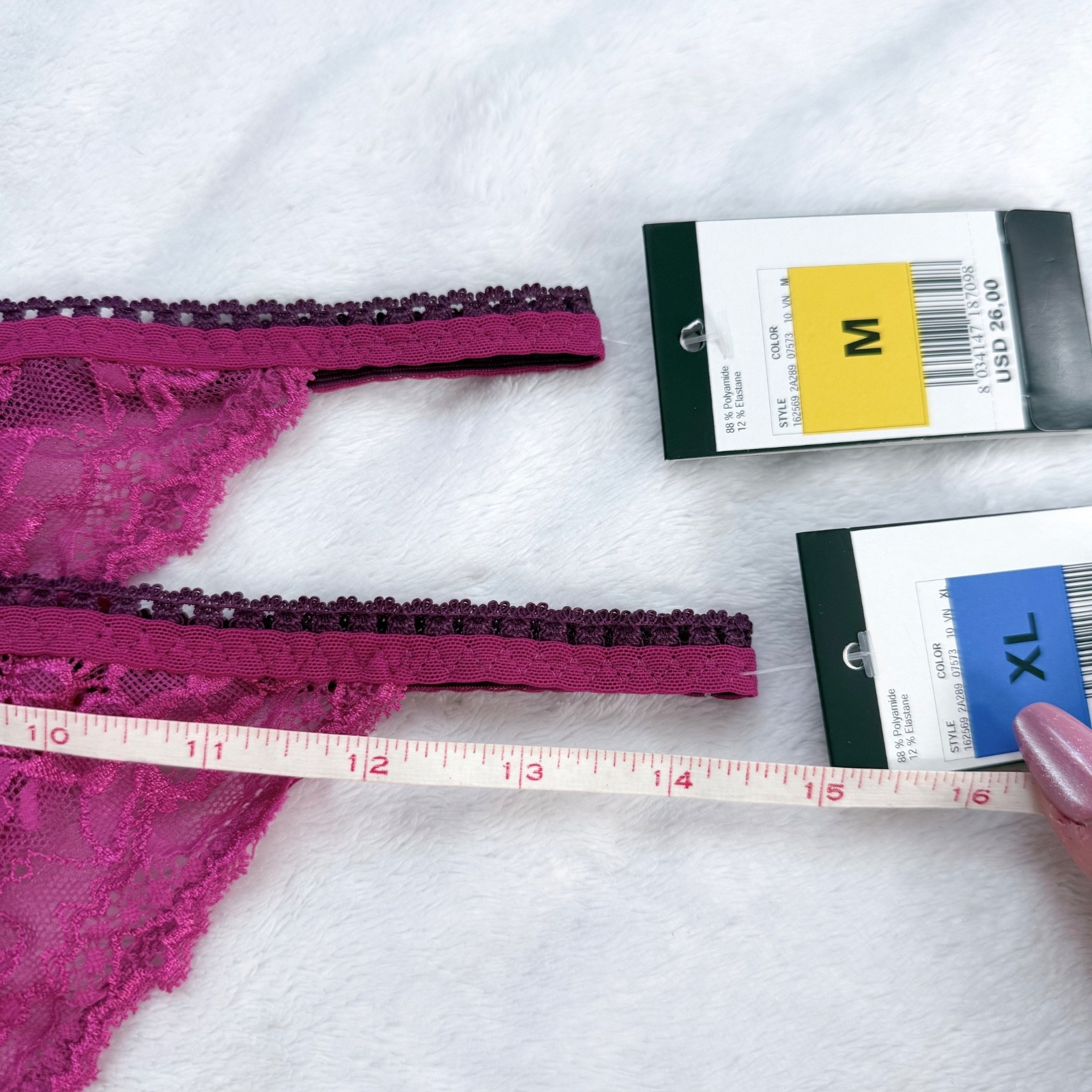 Vintage Emporio Armani Pink Lace Gardenia Thong NWT Deadstock Sexy Lingerie Y2K
