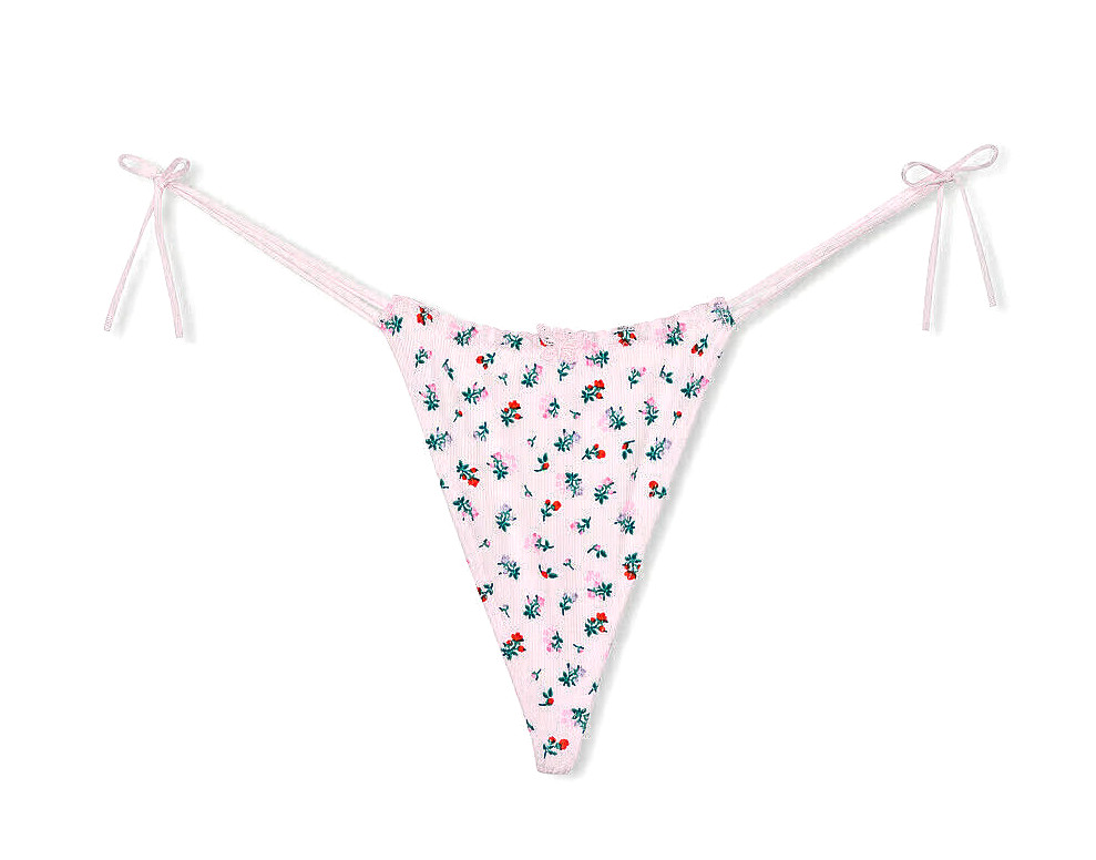 Victoria’s Secret PINK Side Tie Ruffled V-String G-String Pantie XS S M L XL NWT