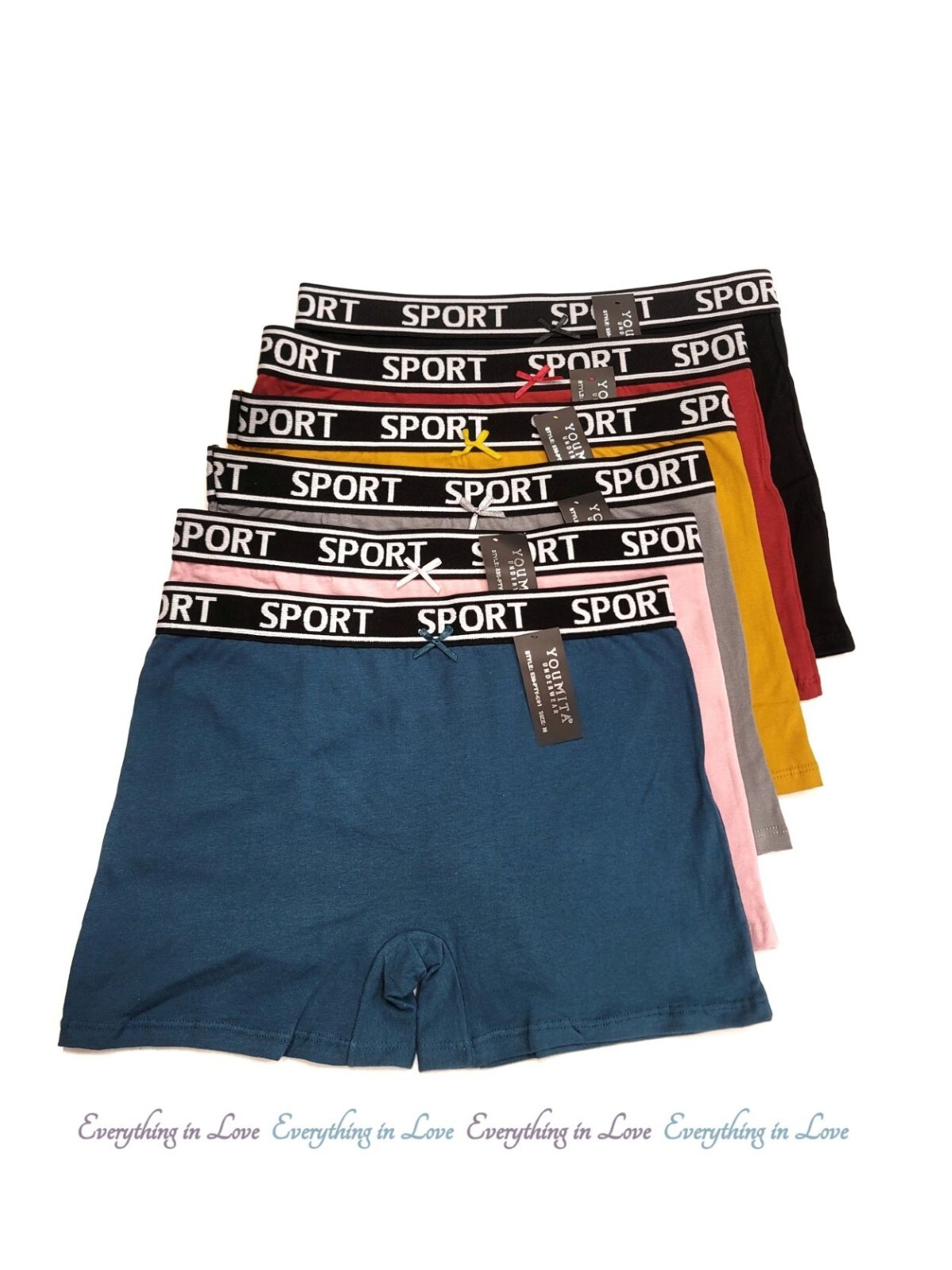 Youmita Ladies Soft Stretch Cotton High Rise Sport Boxer Brief Shorts Boyshorts