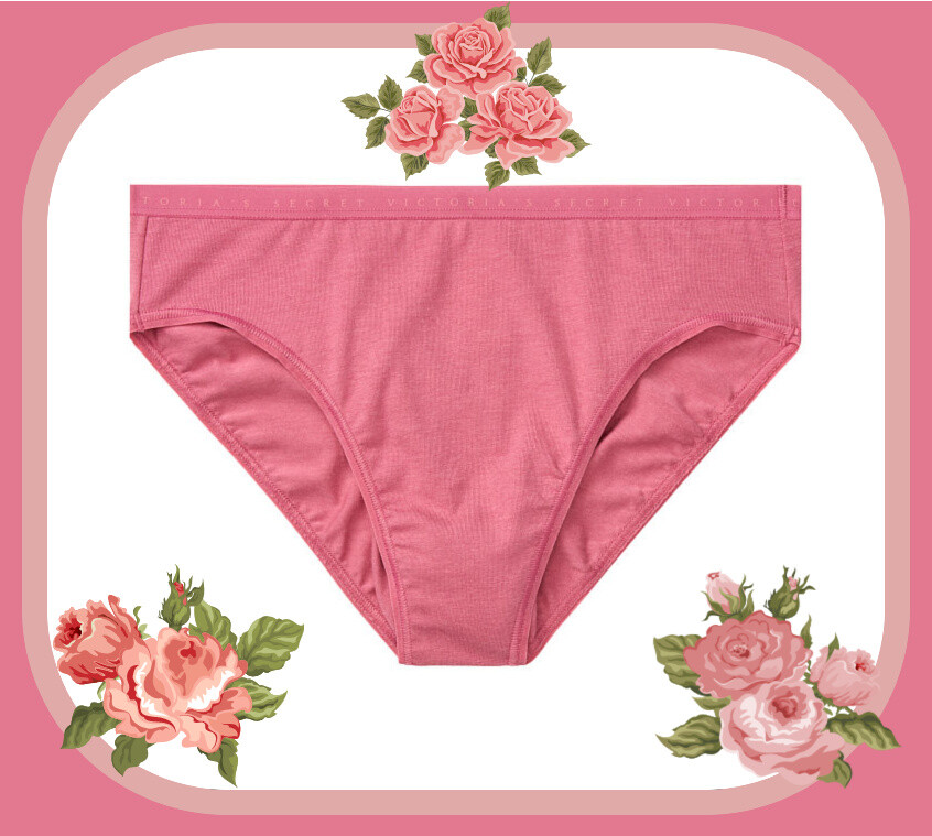 M Lady Pink Stretch Cotton Waist Victorias Secret High-Leg Waist Brief Pantie