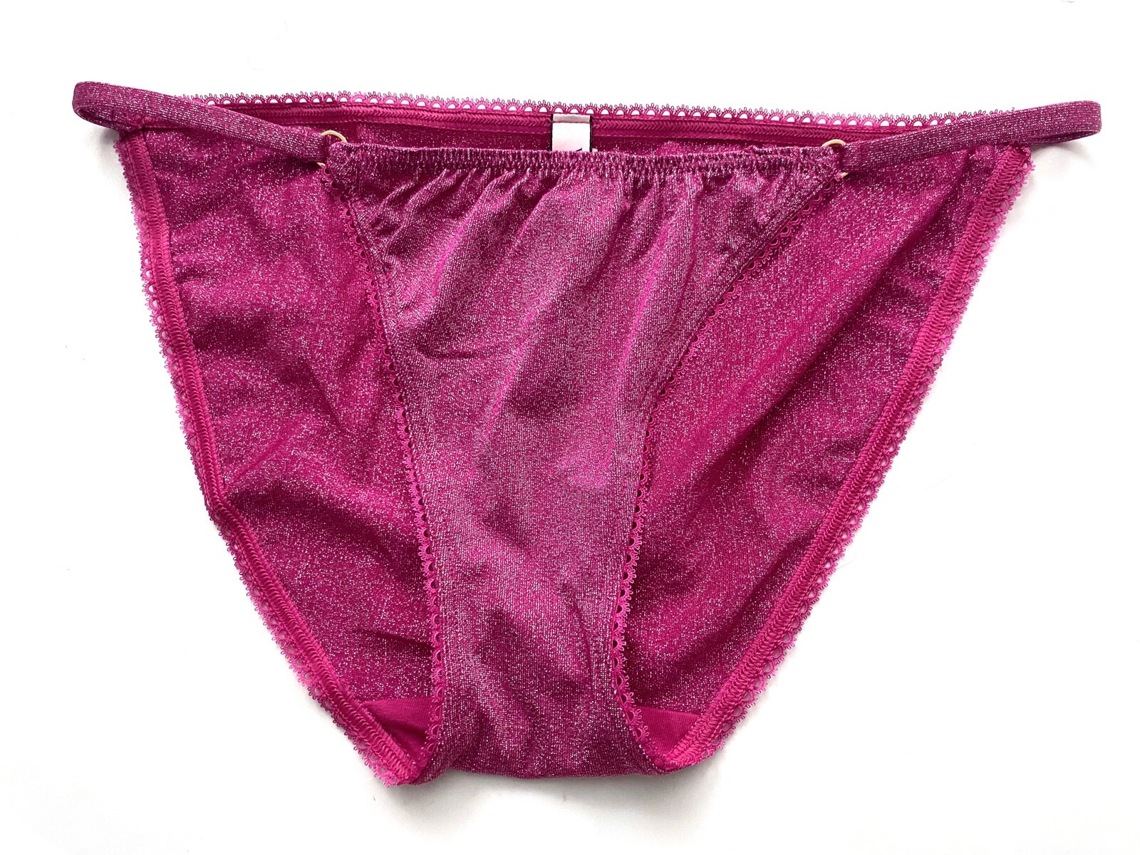 Victoria’s Secret String Bikini Panty Pink Shimmer Stretch Ring M L XL 2XL
