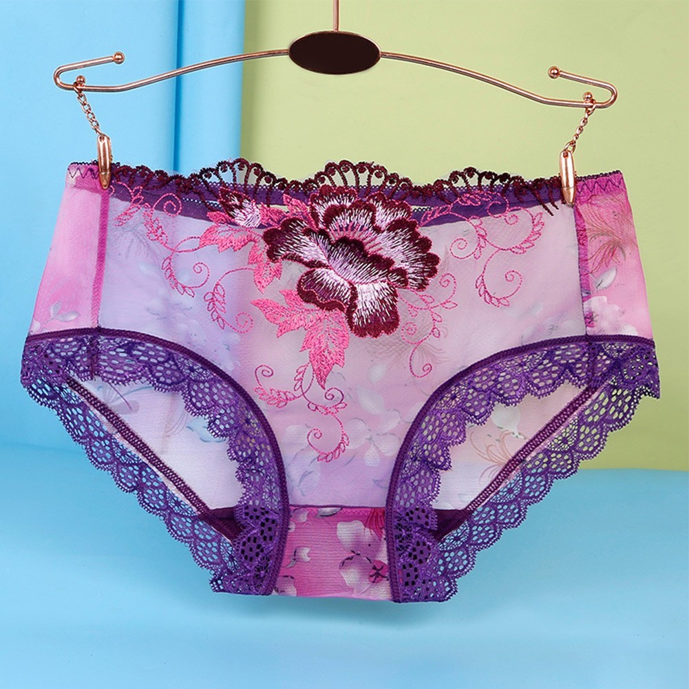 Clothes Inner Wear Embroidered Pants G-string Lace Panties Seamless Sexy Size