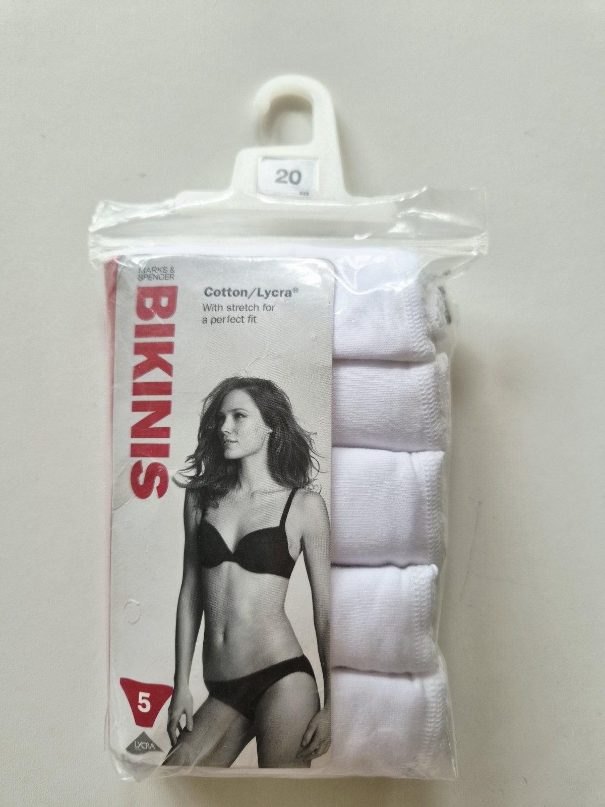 M&S SIZE 20 COTTON BIKINIS KNICKERS WHITE PINK 10 PAIRS NEW MARKS AND SPENCER