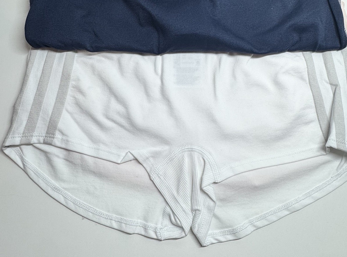 ADIDAS Women’s Size M Boyshort 3-Pack Panties Underwear LOGO Blue Pink White