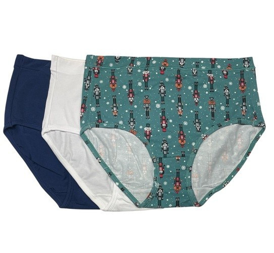 Jockey~Set of 3~Cotton Stretch Brief Panties~Size 7~Nutcracker~A699112 13499