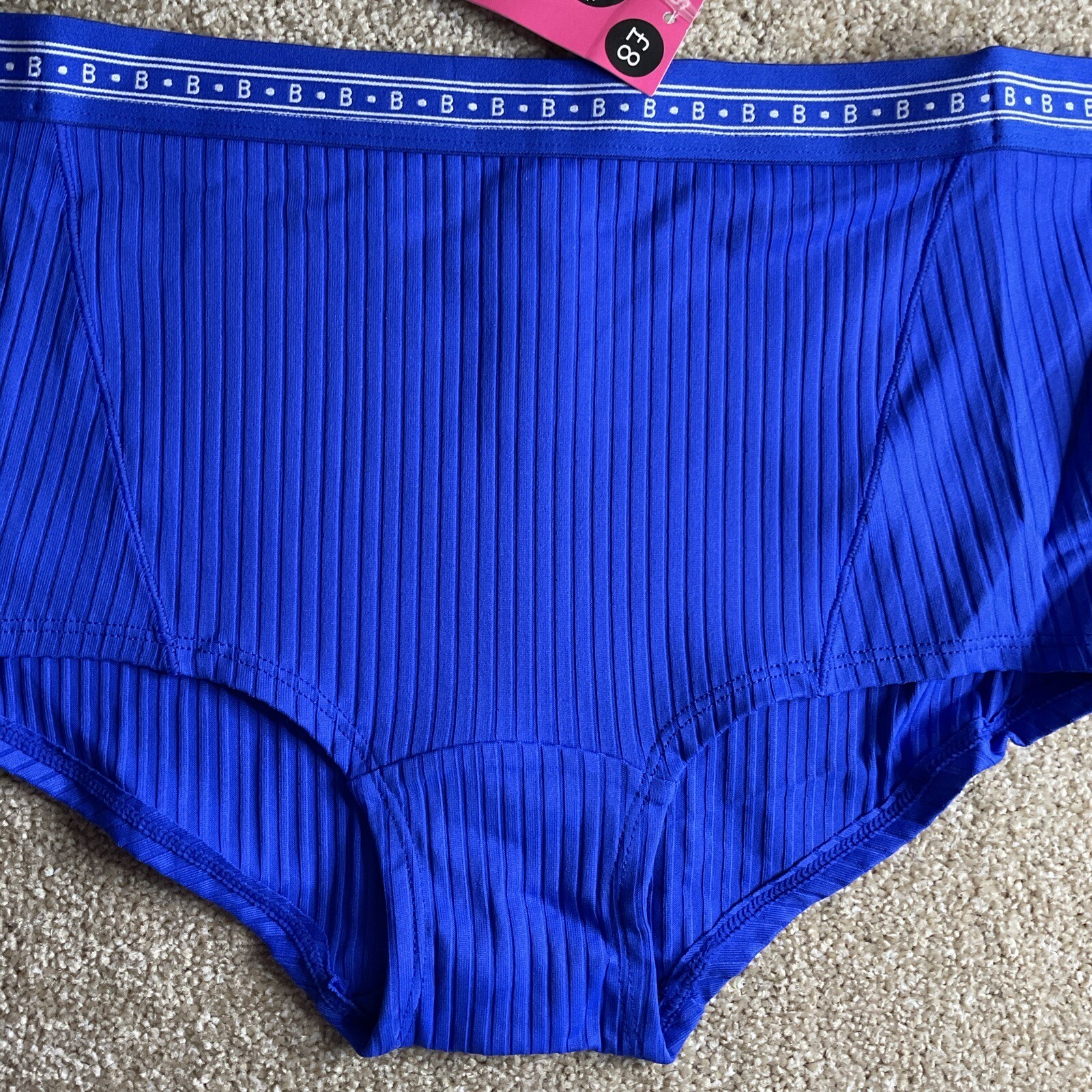 2 x M&S Size 8-10 SMALL Boutique High Waisted Boy Shorts Knickers Cobalt Blue S