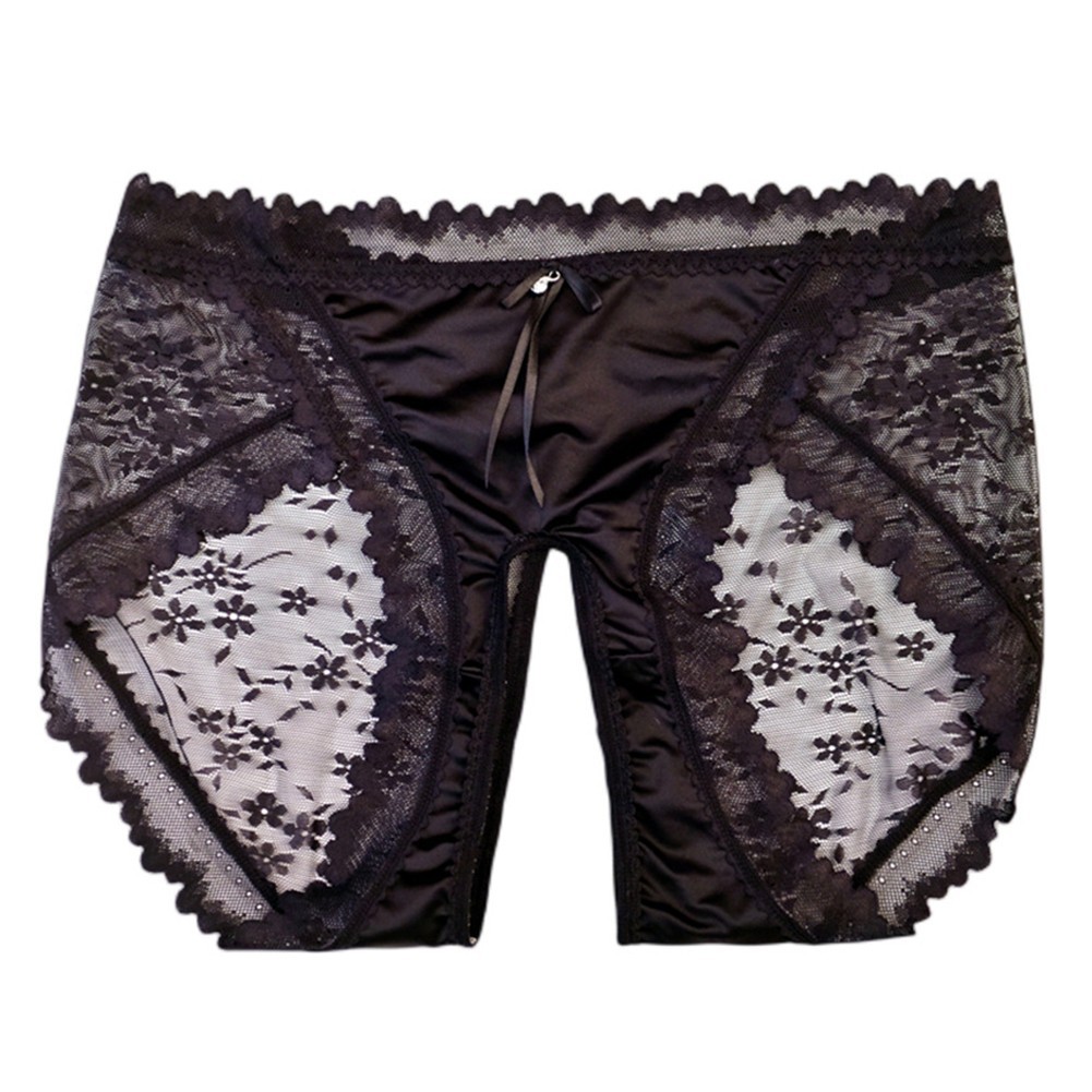 Lace Trim Crothless Panties for Women Sheer Mesh Multiple Color Choices