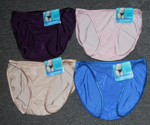 4 pairs VANITY FAIR String Bikini ILLUMINATION 18108 Panty Solid Colors 8 / XL