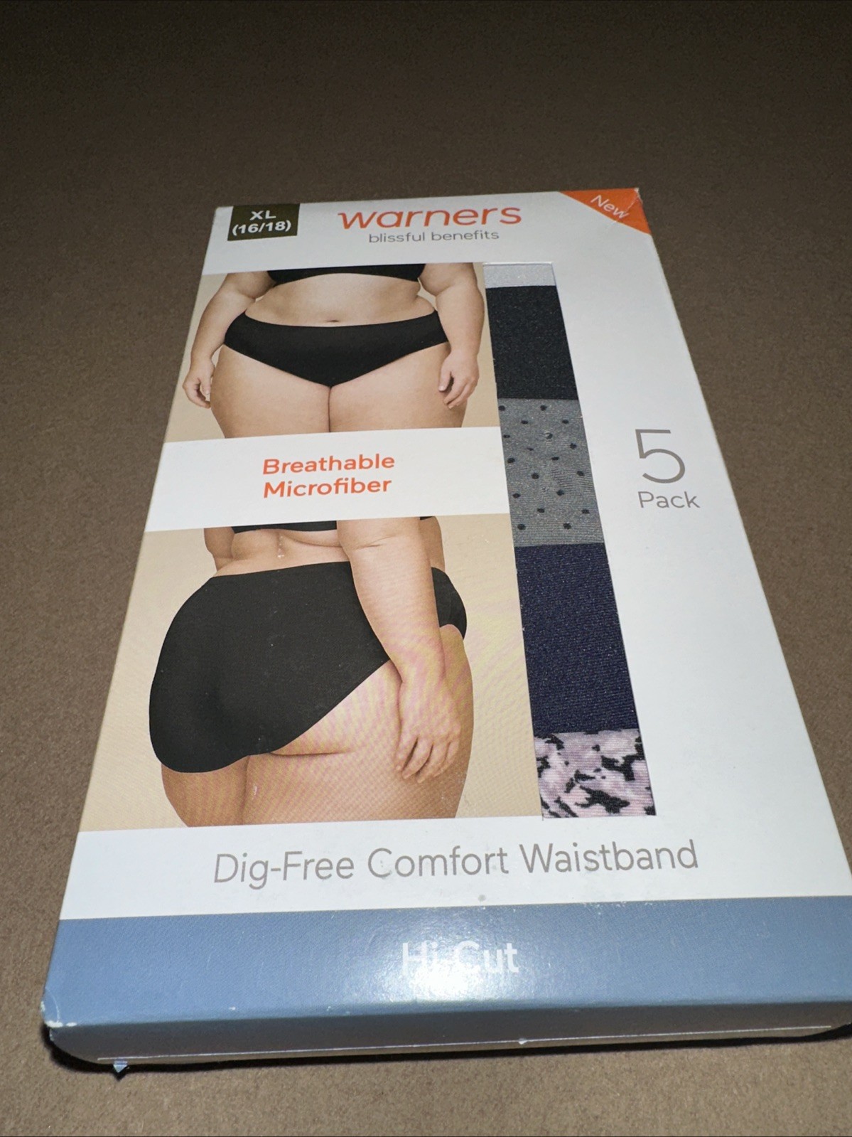 Warner’s Women’s Breathable Microfiber Hi-Cut Panties 5 Pack xL
