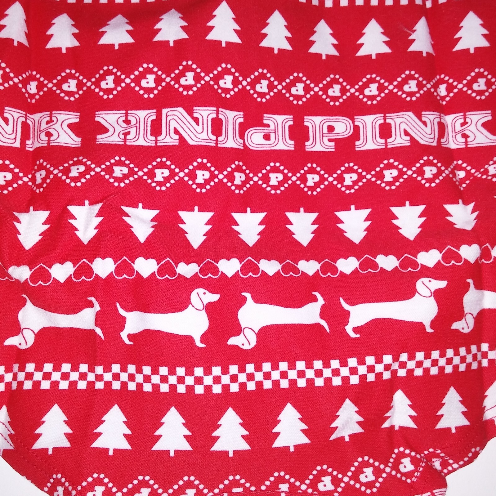 Victoria Secret PINK Panty Boyshort Shortie White Red Winter Christmas Fair Isle